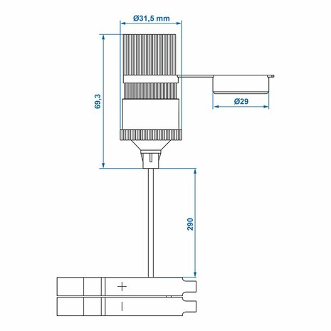 Zigarettenanzunderbuchse mit Batterieklemmen 12V 24V-16A