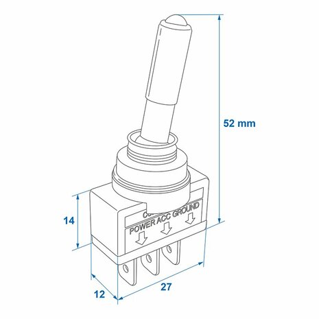 Kippschalter LED rot 12V-max. 20A