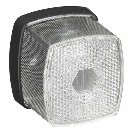 Begrenzungsleuchte weiß 66x62mm mit Reflektor