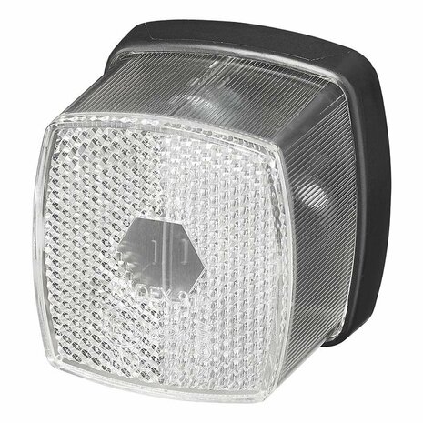 Begrenzungsleuchte weiß 66x62mm mit Reflektor