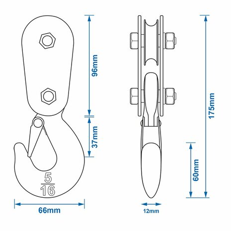 Seilrolle mit Haken fur elektrische Seilwinde
