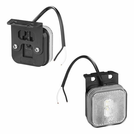 Begrenzungsleuchte 12 24V weiß 65 x 65 mm LED mit Halter