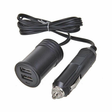 Verlangerungskabel 1M mit USB-Ladegerat 2-fach Typ A 12V 24V