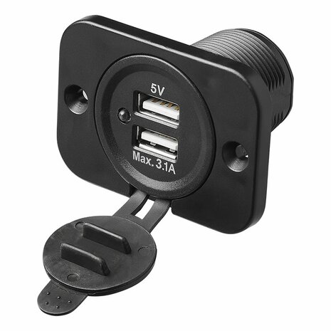 USB Unterputzdose doppelt Typ A 3100mA 12V 24V