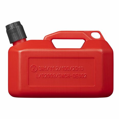 Kanister 5L Kunststoff rot UN-gepruft (niedriges Modell)