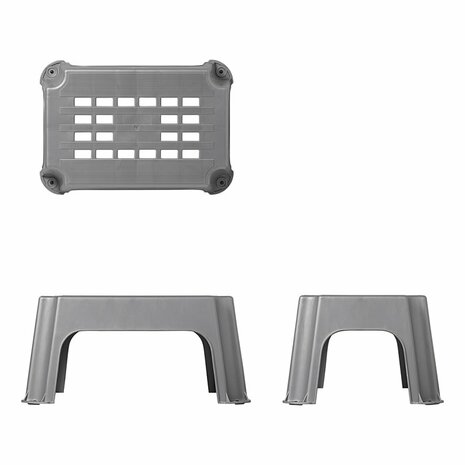 Tritthocker grau Kunststoff 42 5 x 27 5 x 23 cm