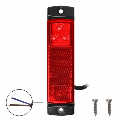 Begrenzungsleuchte 12 24V rot 126x30mm LED