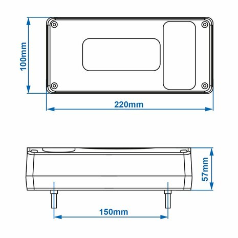 Rucklicht 6 Funktionen 215x100mm links