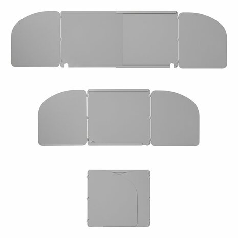 Kochwindschutz 3-teilig Stahl klappbar + ausziehbar 32 62 x 28 5 x 25 cm