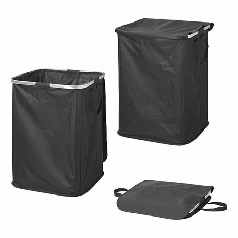 Waschekorb XL faltbar schwarz