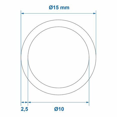 Trinkwasserschlauch rot 5 00M  dia 10x15mm