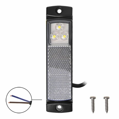 Begrenzungsleuchte 12 24V weiß 126x30mm LED