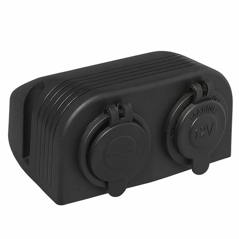Aufputz-Set: DIN-Buchse + USB-Anschluss doppelt Typ A 2x2100mA