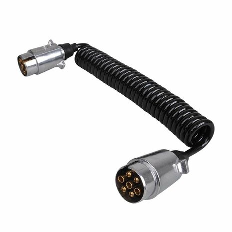 Spiralkabel 3 5M mit 2x Stecker 7-polig Metall