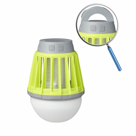 Camping- Insektenlampe 2 in 1 wiederaufladbar 8 8 x 12 5 cm