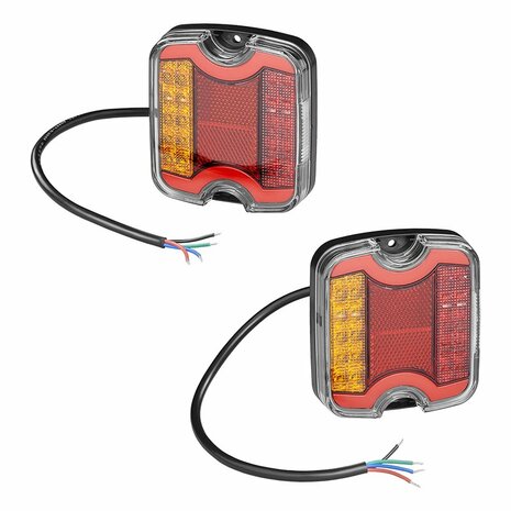 Rucklicht 4 Funktionen 105 x 95 mm LED + GLOW links