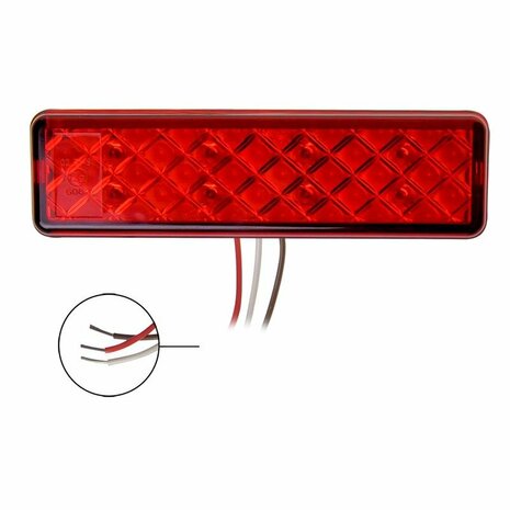 Rucklicht 12 24V 2 Funktionen 135x38mm LED mit Halter schwarz
