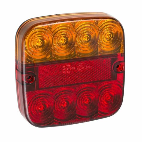Rucklicht 12V 5 Funktionen 107x107mm 8LED