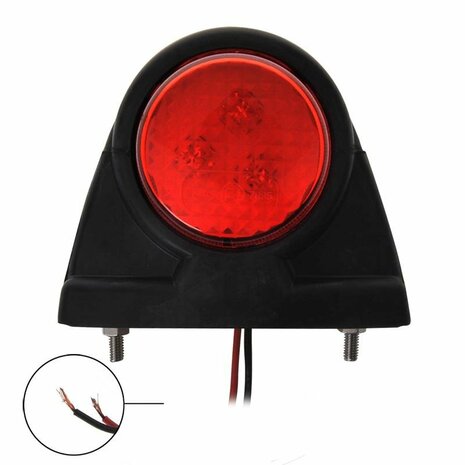 Breitenleuchte 12 24V rot weiß 101x82mm LED