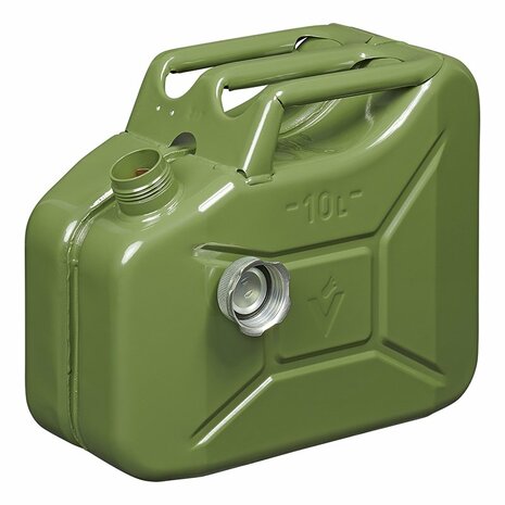 Kanister 10L Metall grun mit magnetischem Schraubverschluss UN-TuV GS gepruft