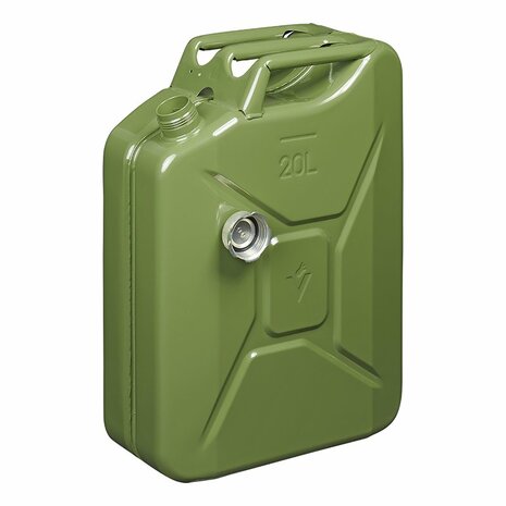 Kanister 20L Metall grun mit magnetischem Schraubverschluss UN-TuV GS gepruft