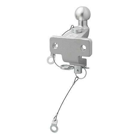 Anhangerkupplungskugel silber kombinierte Doppelversion D20.2 S350 E-Typ gepruft