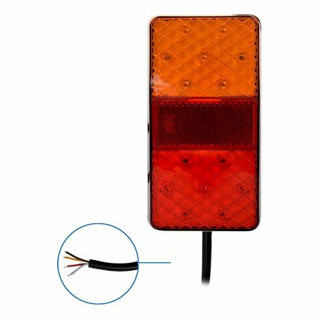 Rucklicht 12 24V 4 Funktionen 80x150mm LED