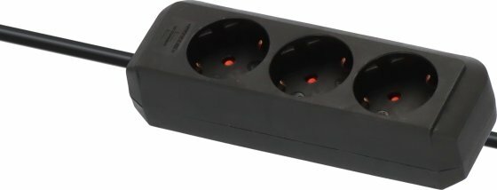 Steckdosenleiste 3-fach schwarz 1,5m H05VV-F 3G1,5