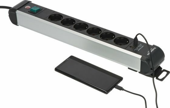 Steckdosenleiste 6-fach mit USB C PD 30W und USB A 18W 3m H05VV-F3G1,5
