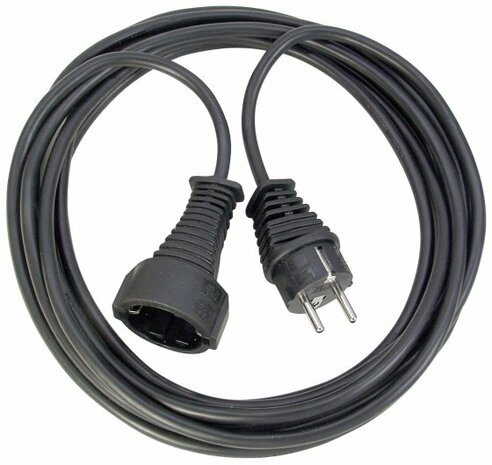 Qualitats-Kunststoff-Verlangerungskabel 2m schwarz H05VV-F 3G1,5