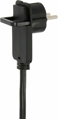 Qualitats-Kunststoff-Verlangerungskabel mit Flachstecker 10m H05VV-F3G1,5 schwarz