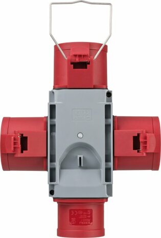 Kreuzverteiler CEE400V 32A 3fach Stecker CEE + 3x Steckdosen CEE