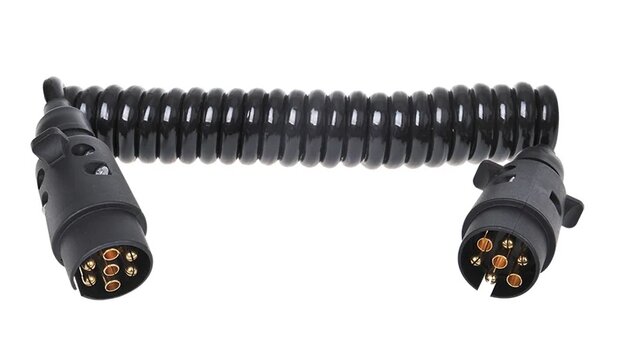 Spiralkabel 3M mit 2x Stecker 7-polig PVC