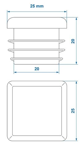 Endkappe 25x25mm x10 stuks
