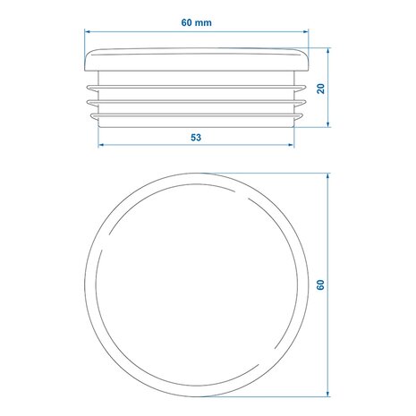Endkappe Ø60mm x10 stuks