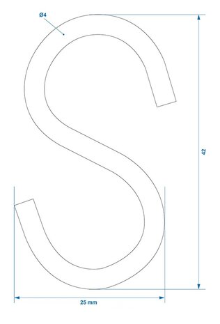 S-Haken Durchmesser 4mm 4 4x2 1cm x10 Stuck