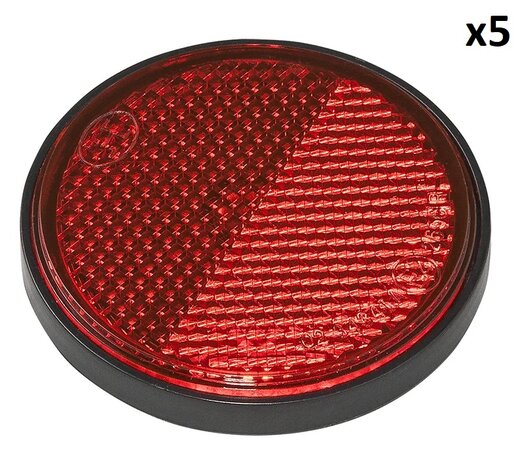 Reflektor rot 58mm selbstklebend mit Grundplatte x5 stuck