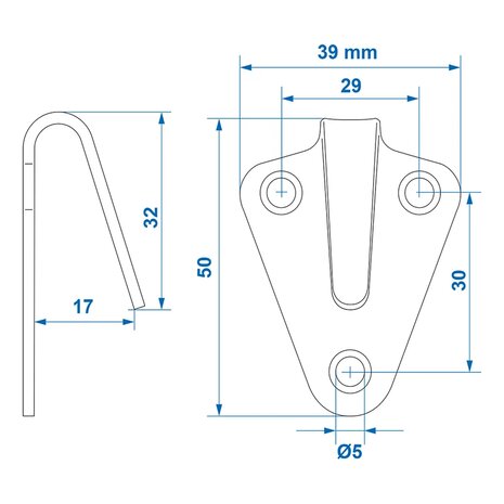 Metallseilhaken 40x45mm gebogen x5 stuck