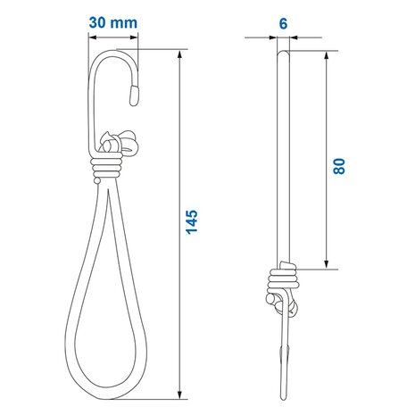 Metallhaken mit elastischer Schlaufe fur Anhangernetz Zelt Plane x10 stuck