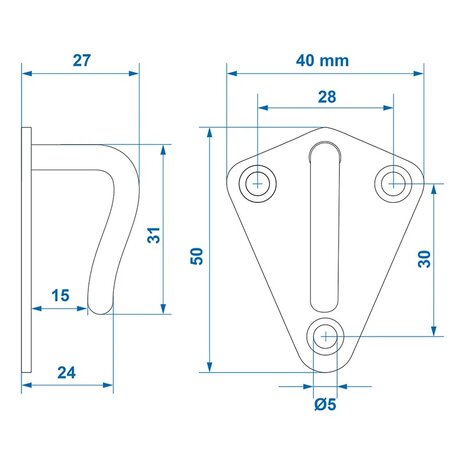 Seilhaken Metall 40x45mm geschweißt x10 stuck