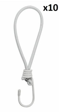 Zeltspanner elastisch weiß mit Haken x10 stuck