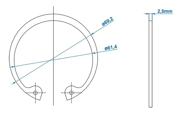 Seegerring Durchmesser 64 mm x10 Stuck