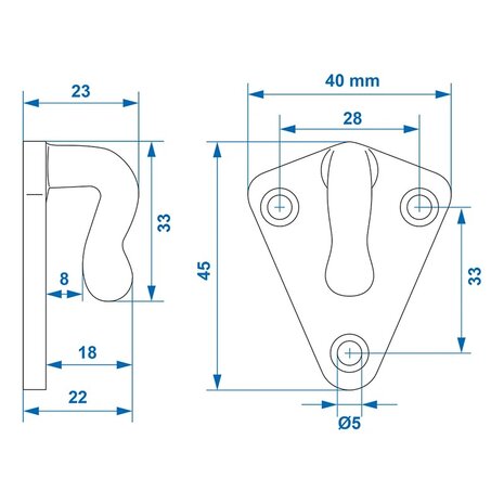 Seilhaken Metall 40x45mm x10 stuck