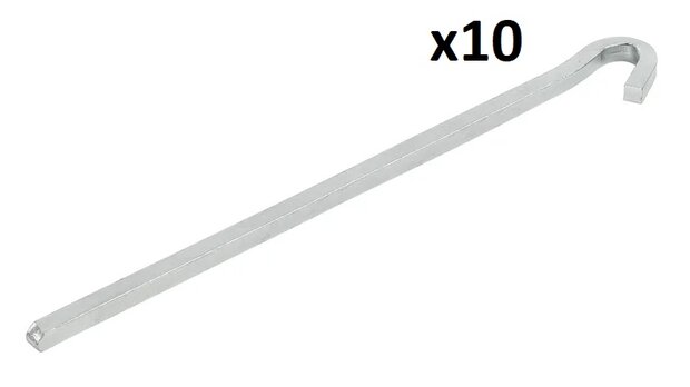 Felsbodenhering 22cm Metall viereckig x10 stuck