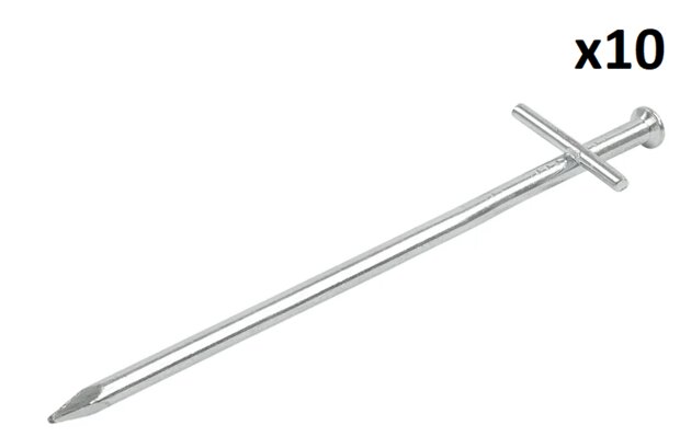 Erdnagel aus Metall 17 cm mit angeschweißtem Querbolzen x10 Stuck