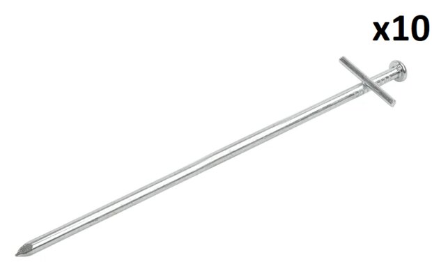Metallhering 23 cm mit angeschweißtem Querbolzen x10 Stuck