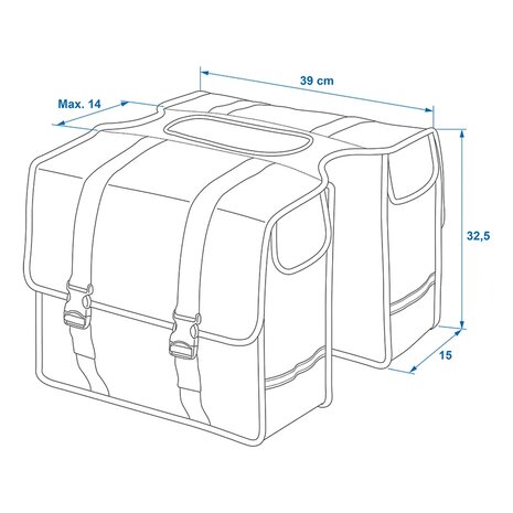 Doppelte Fahrradtasche 40L wasserdicht
