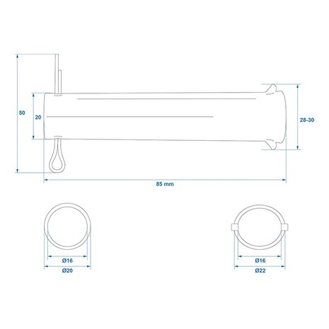 Achse fur Stutzrad 60 mm x10 Stuck