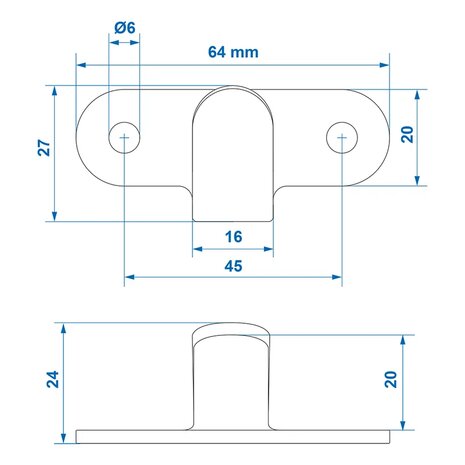 Seilhaken aus Metall 65x27 mm gebogen x10 Stuck