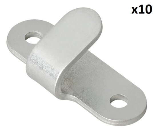 Seilhaken aus Metall 65x27 mm gebogen x10 Stuck